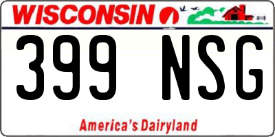 WI license plate 399NSG