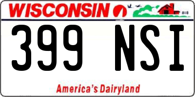 WI license plate 399NSI