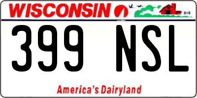 WI license plate 399NSL