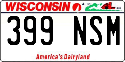 WI license plate 399NSM
