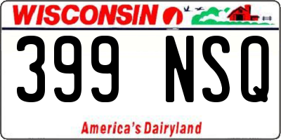WI license plate 399NSQ