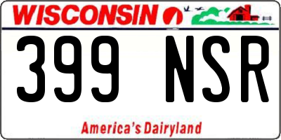 WI license plate 399NSR