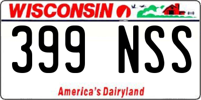 WI license plate 399NSS