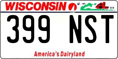 WI license plate 399NST