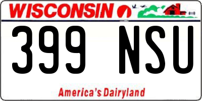 WI license plate 399NSU