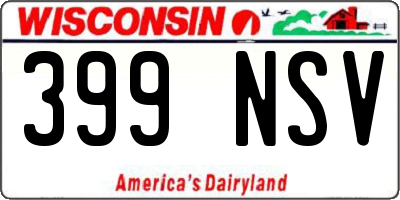 WI license plate 399NSV