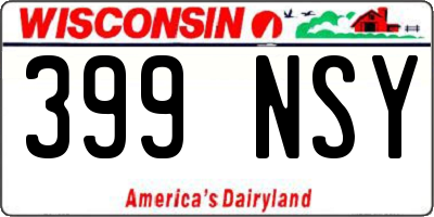 WI license plate 399NSY