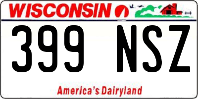 WI license plate 399NSZ