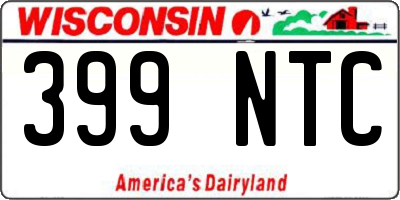 WI license plate 399NTC