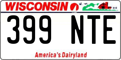 WI license plate 399NTE