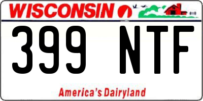 WI license plate 399NTF