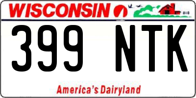 WI license plate 399NTK