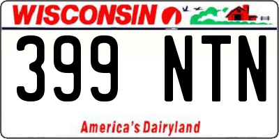 WI license plate 399NTN
