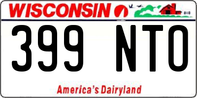 WI license plate 399NTO