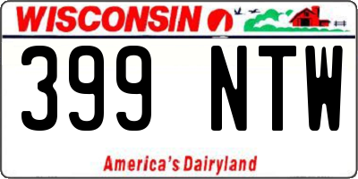 WI license plate 399NTW