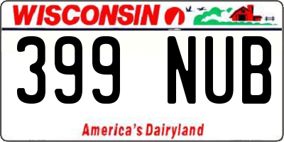 WI license plate 399NUB