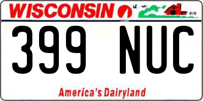 WI license plate 399NUC