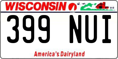 WI license plate 399NUI