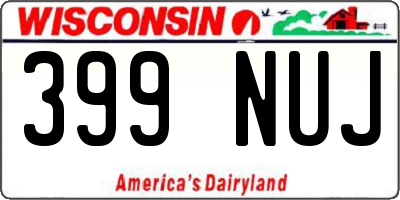 WI license plate 399NUJ