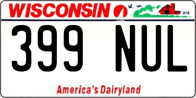 WI license plate 399NUL