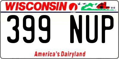WI license plate 399NUP