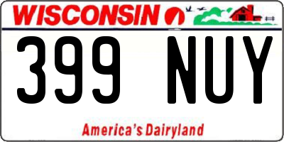 WI license plate 399NUY