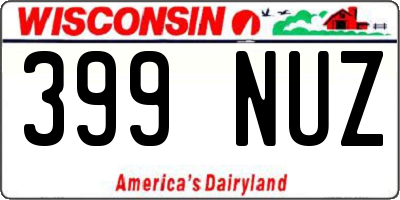 WI license plate 399NUZ