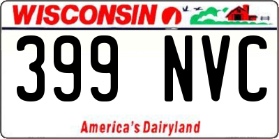 WI license plate 399NVC