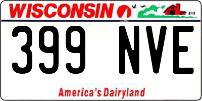 WI license plate 399NVE