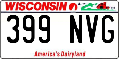 WI license plate 399NVG