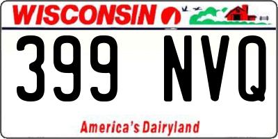 WI license plate 399NVQ