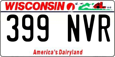 WI license plate 399NVR