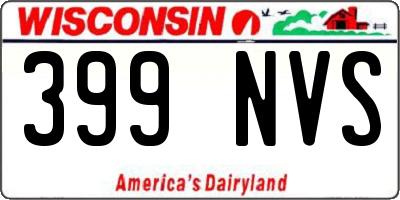 WI license plate 399NVS