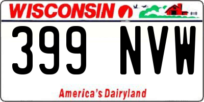 WI license plate 399NVW