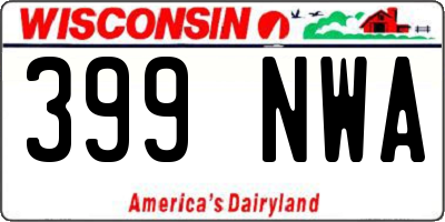WI license plate 399NWA