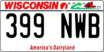 WI license plate 399NWB
