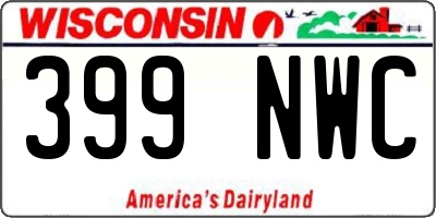 WI license plate 399NWC