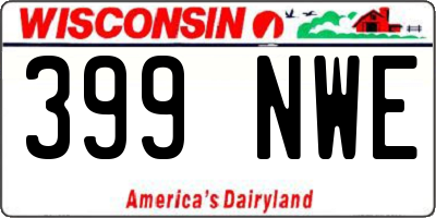 WI license plate 399NWE