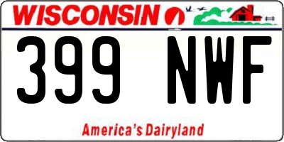 WI license plate 399NWF