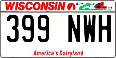 WI license plate 399NWH