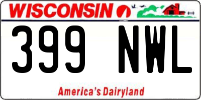 WI license plate 399NWL