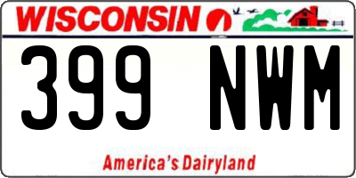 WI license plate 399NWM