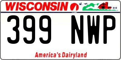 WI license plate 399NWP
