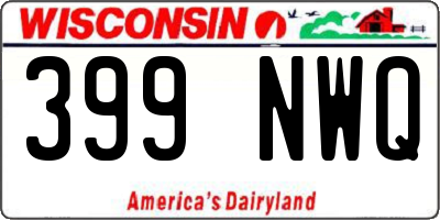WI license plate 399NWQ