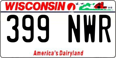 WI license plate 399NWR