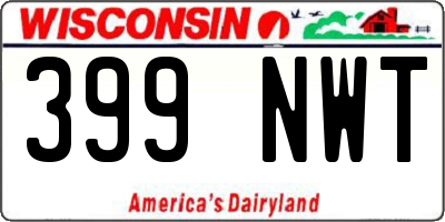 WI license plate 399NWT