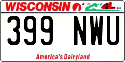 WI license plate 399NWU