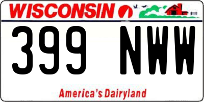 WI license plate 399NWW