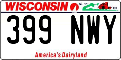 WI license plate 399NWY