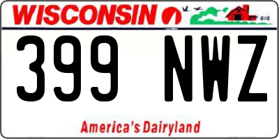 WI license plate 399NWZ